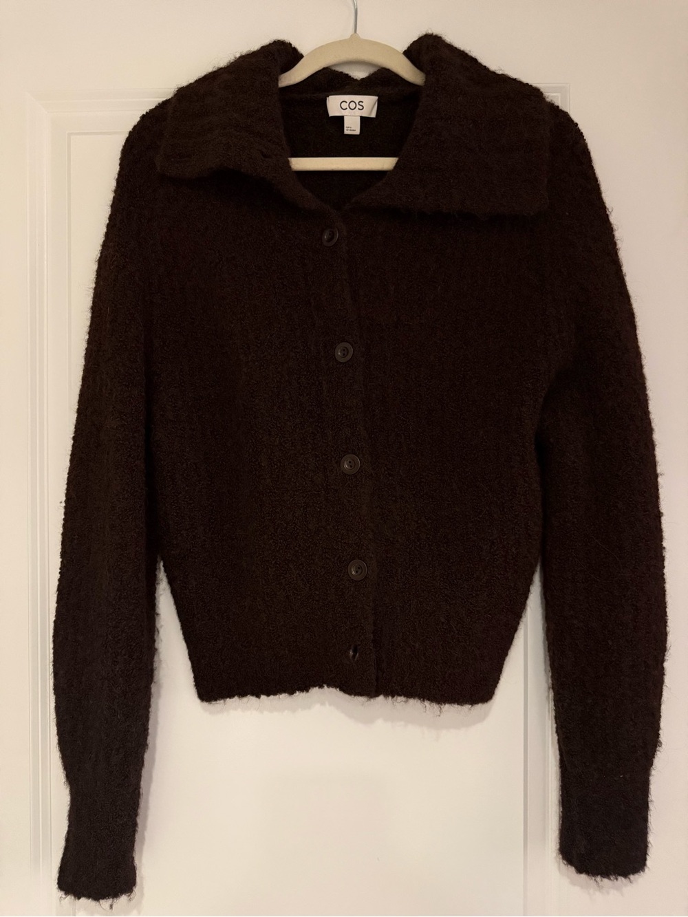 COS Women's Dark Brown Button-Front Cardigan